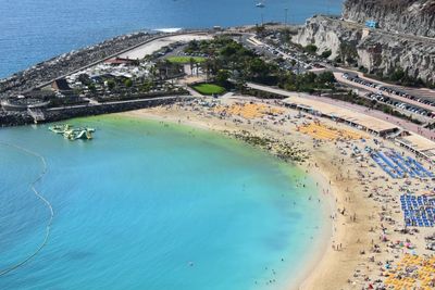 High angle view of swimming pool