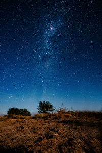Scenic view of stars and the night sky with milky way in san pedro de atacama desert