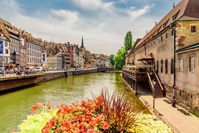 Canal passing through city