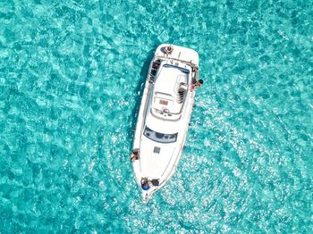 High angle view of swimming pool in sea