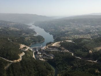 Aerial view of landscape against sky