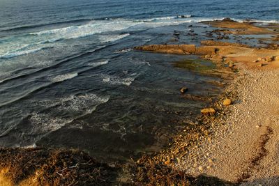 High angle view of beach