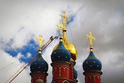 Low angle view of temple against sky