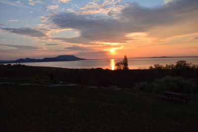 Scenic view of sunset over sea