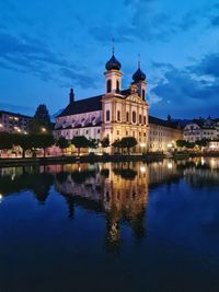 Reflection of buildings in water