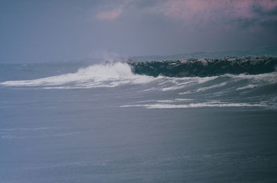 Waves splashing on beach