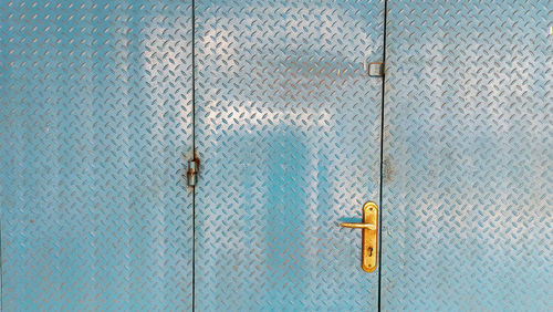 Close-up of metal door