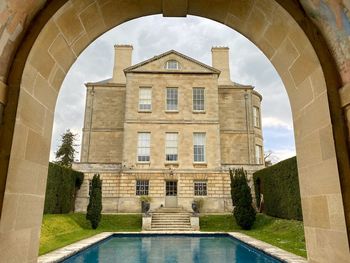 Low angle view of historic building