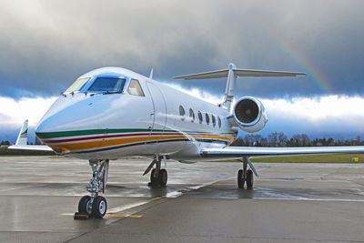 Airplane on airport runway