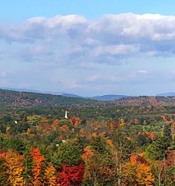 Scenic view of landscape against sky during autumn