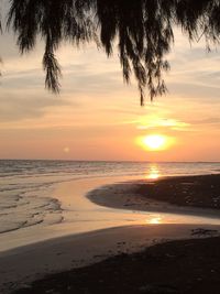 Scenic view of sea at sunset