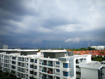 Monsoon clouds over down town bangi, malaysia.