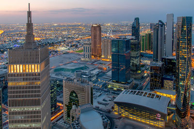 Beautiful cityscape view of west bay area at sunset time doha qatar