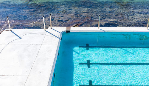 High angle view of swimming pool