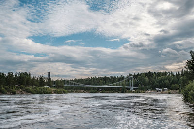 Bridge over river against sky