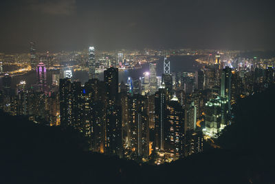 Illuminated cityscape at night