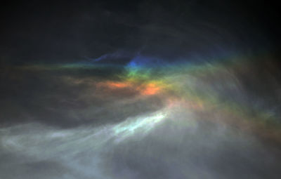 Low angle view of rainbow in sky