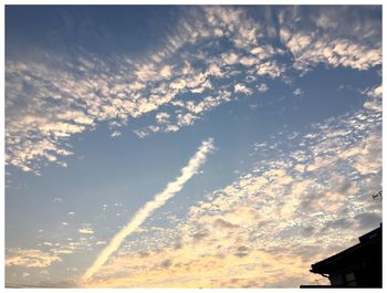 Low angle view of cloudy sky