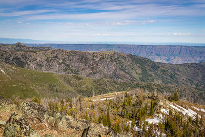 High angle view of landscape against sky