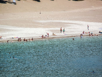 People enjoying in sea