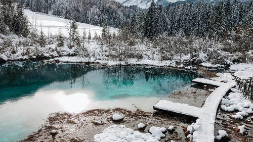 Scenic view of frozen lake