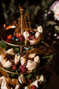 Close-up of food on table