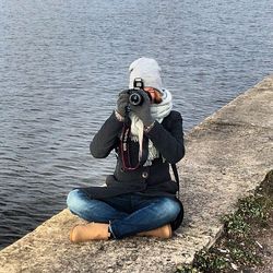 Man standing in water