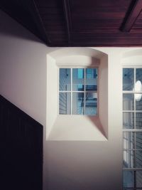 Low angle view of windows in building