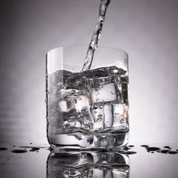 Close-up of ice cubes in glass