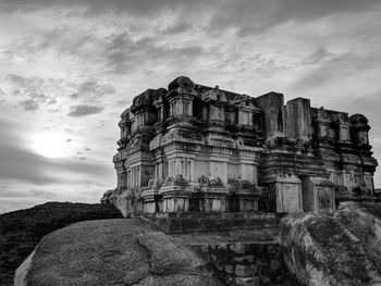 Low angle view of rock formations