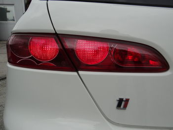 Close-up of illuminated red car