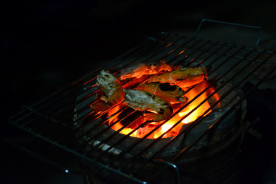 Grilled prawn in the barbeque oven