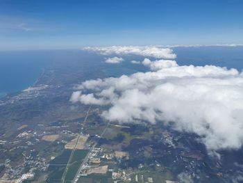 Aerial view of landscape against sky