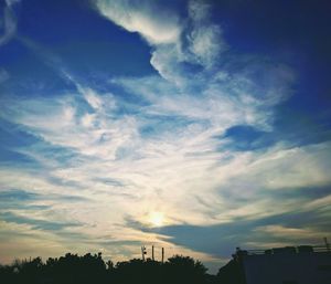 Low angle view of sky at sunset