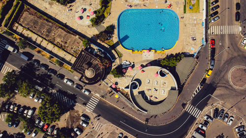 High angle view of a pool