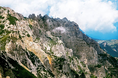 Carega prealps or little dolomite mountain range landscape, veneto, italy