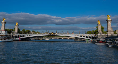 Bridge over river against sky