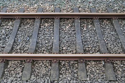 High angle view of railroad track