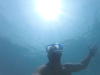 Man scuba diving in sea