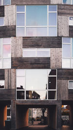 Low angle view of modern building against sky