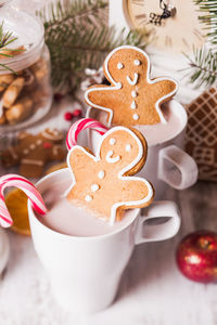 Close-up of cookies on table