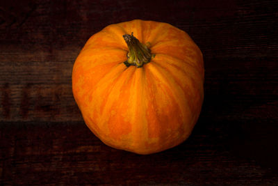 High angle view of pumpkins on table