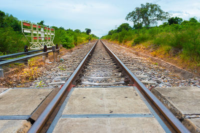 Railway tracks against sky