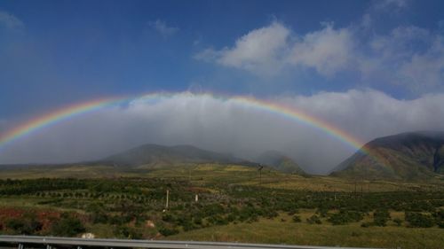 Rainbow over mountain
