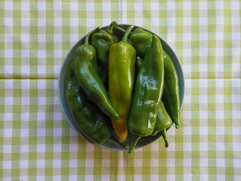 High angle view of bell peppers