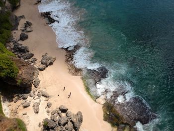 High angle view of beach