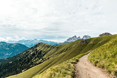 Scenic view of mountain against sky in arabba