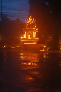 Illuminated built structure at night