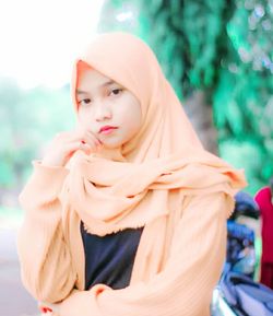 Portrait of a serious young woman