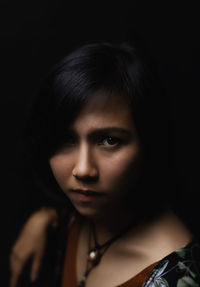 Close-up portrait of a beautiful young woman